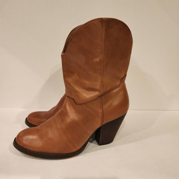 FRANCO FORTINI "McKinley 2" Cognac Leather Western style booties SIZE 8M - Picture 7 of 16